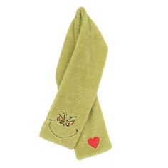 IN STOCK AND AVAILABLE ON 09/23/2021. Keep your little ones toasty all winter-long with this Sherpa fleece Grinch scarf. At 48" long, it can be comfortably draped around any child's neck. The Grinch's face is embroidered on one end and his growing heart on the other. Youth one size fits most Introduced April 2019 Grinch Scarf Extra-warm fleece scarf Features a hand-embroidered Grinchy face on one end and a heart on the other Youth: one size fits most TM & © 2019 Dr. Seuss Enterprises, L.P. A Grinch Scarf, Der Grinch, Boys Coats, Girls Coats, Grinch Face, Girls Skirts, Fleece Scarf, Pyjama Sets, Kids Scarf