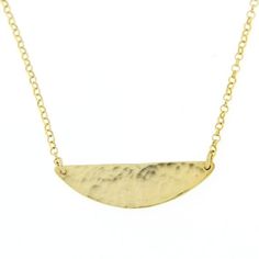 Simple Gold Necklace  Half Moon - Dainty Crescent Geometric - Mother's Day SN0100 Half Moon Brass Necklace For Gift, Hammered Half Moon Jewelry As A Gift, Hammered Half Moon Jewelry For Gift, Hammered Half Moon Jewelry For Gifts, Gold Half Moon Jewelry With Delicate Chain, Gold Hammered Half Moon Jewelry, Gold Jewelry With Delicate Half-moon Chain, Hammered Gold Half Moon Jewelry, Dainty Hammered Brass Necklace