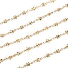 The star chain is made of stainless steel, nickel free, lead freeColor: Gold plated/Steel colorSize: 5mm widthDesign: soldered star link chainQuantity: 1M/5M/10MIt's solid star chain for creating your own jewelry Gold Metal Chain Bracelet With Star Charm, Gold Star Charm Chain Bracelet, Gold Chain Bracelet With Star Charm, Womens Chokers, Jewelry Diy Bracelets, Chain For Women, Star Chain, Golden Star, Anklet Bracelet