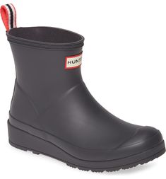 Hunter Original Play Waterproof Rain Bootie (Women) | Nordstrom Waterproof Boots For Rainy Weather, Winter Weatherproof Rain Boots, Waterproof Rain Boots For Winter, Winter Season Waterproof Rain Boots, Weatherproof Black Rain Boots, Black Slip-resistant Boots For Rainy Weather, Weatherproof Boots For Rainy Season, Weatherproof Waterproof Boots For Rainy Outdoor Activities, Waterproof Boots For Rainy Season Outdoor Activities