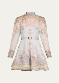 Get free shipping on Zimmermann Eden Paisley-Print Long-Sleeve Belted Mini Dress at Bergdorf Goodman. Shop the latest luxury fashions from top designers. Fitted Dress With Baroque Print For Formal Occasions, Fitted Dress With Baroque Print For Formal Events, Elegant Silk Dress With Baroque Print, Fitted Baroque Print Dress For Formal Occasions, Formal Fitted Dress With Baroque Print, Elegant Paisley Print Dress For Spring, Fitted Silk Dress With Paisley Print, Spring Fitted Dress With Baroque Print, Spring Fitted Baroque Print Dress