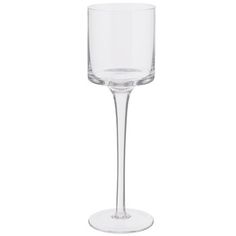 a clear wine glass on a white background