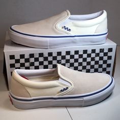 Loved These But They Were Slightly Too Big For Me. Vans White Slip-on Sneakers With Rubber Sole, White Low-top Slip-on Sneakers With Gum Sole, Comfortable White Canvas Shoes With Gum Sole, White Slip-on Sneakers With Gum Sole For Streetwear, Vans White Sneakers With Cushioned Footbed, Vans White Cushioned Sneakers, White Vans Sneakers With Cushioned Footbed, Vans White Canvas Shoes With Gum Sole, White Vans Slip-on Sneakers With Rubber Sole