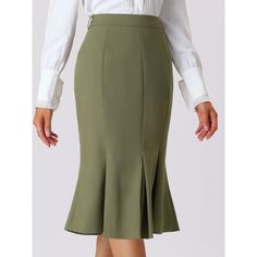 PRODUCT DETAILS: STYLE - Keep your look semi-formal and elegant in cool weather with this work skirt from Hobemty, featuring a pleated hem and below-knee length. OUTFIT - Comfortable and classic, pair with a semi-formal shirt and heels for a chic office look. OCCASION - Focused on Ladies' Semi-Formal Wear - This skirt can be a perfect addition to almost any outfit from formal to daily wear, great for work, meetings, office, businesses, work, parties, cocktails, weddings, casual, daily dressing, Elegant High Waist Fitted Skirt, Formal High-waist Fitted Pencil Skirt, Fitted Skirt For Office Wear, Fitted Knee-length Office Skirt, Knee-length Fitted Skirt For Business Casual, Fitted Midi Skirt For Office Wear, Fitted Solid Bottoms For Office, Formal Office Stretch Skirt, Elegant Lined Skirt For Semi-formal Occasions