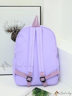 Bird in Bag - Solid Color School Style Backpack Combination, Student Schoolbag Back-to-School Special Schoolbag, College Student, High School Student and Large Capacity Purple Bag For Back To School, Back To School Large Capacity Purple Bag, Purple Large Capacity Backpack, Purple Shoulder Bag For Daily Use, Back To School, Large Capacity Purple Backpack For School, Purple Large Capacity Backpack For School, Large Capacity Purple Nylon Bag, Functional Solid Color School Bag, Purple Shoulder Backpack For School