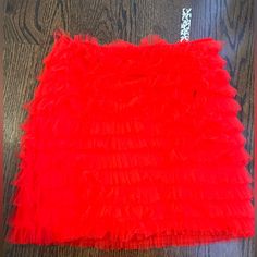 New With Tags. Size Us 6/Uk 10. Retailed At $176. Purchased But Never Worn. Zips At Back. Tulle Ruffle Skirt, Ruffle Skirt, Asos, Womens Skirt, Size 6, Skirt, Tags, Red, Women Shopping