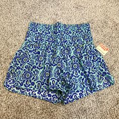 New With Tags Free People Skort Turquoise Summer Bottoms For Vacation, Turquoise Summer Bottoms For Beach Season, Turquoise Bottoms For Spring Vacation, Summer Turquoise Bottoms For Vacation, Summer Turquoise Bottoms For Beach Season, Bohemian Turquoise Bottoms For Vacation, Spring Vacation Turquoise Bottoms, Turquoise Bottoms For Beach Season Vacation, Turquoise Bottoms For Beach Vacation