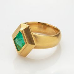 Designed by Laurie Reid Metal: 22k yellow gold Gem: 1.49ct Emerald Size: 7 Modern Gold Rings Gia Certified, Timeless Octagon Emerald Ring In Yellow Gold, Modern Octagon Emerald Ring In Yellow Gold, Modern Yellow Gold Octagon Emerald Ring, Luxury Gold Octagon Emerald Ring, 22k Yellow Gold Emerald Ring, Yellow Gold Emerald Cut Signet Ring With 17 Jewels, Gold Emerald Ring, Emerald Ring Gold