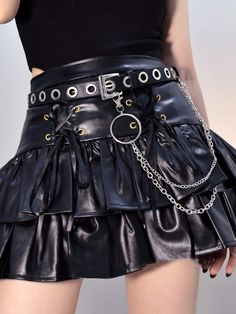 Thsi price is for a belt(with chain) only, others are not included. Black Metal Waist Chain With Chain Strap, Gothic Metal Chain Belt, Punk Style Metal Waist Chain For Party, Edgy Metal Chain Belt For Party, Black Metal Waist Chain For Party, Gothic Chain Belt With Chain Strap For Party, Punk Style Silver Chain Belt For Party, Edgy Waist Chain For Party, Black Metal Chain Belt For Night Out