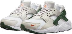 Casual Nike Huaraches, Green Casual Huaraches With Round Toe, Casual Green Huaraches With Round Toe, Sporty White Nike Huaraches, Nike Sporty White Huaraches, Nike Casual Huaraches With Laces, White Lace-up Casual Huaraches, White Casual Huaraches With Rubber Sole, Casual White Huaraches With Rubber Sole