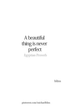 a white book cover with the words, a beautiful thing is never perfect egyptian prove