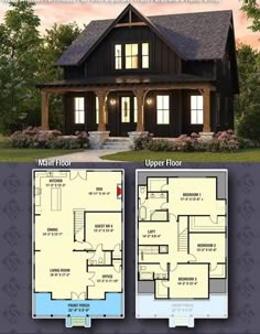 two story house plans with open floor plan for the front and back of the house