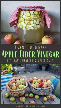 an image of apples and cider vinegar with text overlay