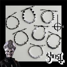 Gothic Jewelry Diy, Music Bracelet, Ghost Album, Handmade Friendship Bracelets, Ghost Band, Band Ghost, Ghost And Ghouls, Kandi Bracelets, Ghost Bc