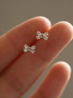 Mia Belle Girls Bows Stud Earrings | Girls Accessories Silver Clothing, Small Earrings Gold, Special Occasion Gowns, How To Tie Ribbon, Diamond Bows, Mini Earrings, Decorative Pattern, Shine Bright Like A Diamond, Small Bows