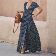 Vici Polka Dot Wrap Dress New Without Tags Sukienki Maksi, Wrap Maxi Dress, Outfit Trends, Maxi Wrap Dress, Purse Jewelry, Jewelry Shopping, Mode Inspiration, Polka Dot Dress, Design Model