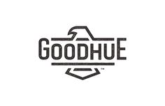 the logo for goodhue is shown in black and white on a white background