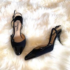 Chic Classic Chanel Slingback - Made In Italy - Black Luxurious Leather - Chanel Size 39 - Please Know Your Chanel Size - Loved, But Lots Of Life Left Chanel Slingback, Shoes Chanel, Classic Chanel, Chanel Shoes, Chanel Classic, Shoes Women Heels, Shoes Heels, In Italy, Chanel