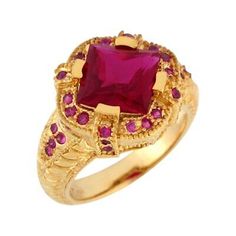 Find ideas๏ฟฝand inspiration for 10k or 14k Yellow Gold Simulated Ruby Exquisite Detailed Band Design Ladies Ring, Fashion Jewelry Band Design, Rings Jewelry Fashion, Ladies Ring, Ring Fashion, Antique Inspiration, The Star, Ring Set, Women Rings, Jewelry Watches