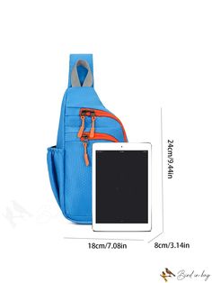 BirdinBag - Waterproof Mini Sling Bag with Zipper - Breathable & Durable Polyester Blue Functional Portable Shoulder Bag, Blue Bag With Water Bottle Pocket For Outdoor Activities, Blue Bags For Outdoor Activities, Blue Multifunctional Outdoor Bags, Multifunctional Blue Bags For Outdoor, Multifunctional Blue Outdoor Bags, Portable Backpack Shoulder Bag For Outdoor Activities, Functional Blue Shoulder Bag For Outdoor Activities, Functional Blue Shoulder Bag For Outdoor