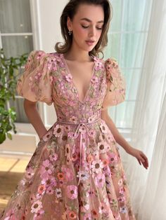 Forest Gown, Tulle Floral Dress, Wedding Dresses 3d Flowers, Cherry Parfait, Petal Park, Queen Gown, Teuta Matoshi, Rose Gown, Gala Gown