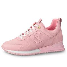 (WMNS) LOUIS VUITTON Run Away Calfskin Sneakers Pink 1A5C2H (SNKR/Women's) Luxury Pink Leather Sneakers, Designer Leather Sneakers For Spring, Luxury Pink Sneakers For Spring, Sneaker Platform, Sports Tennis, Luxury Designer Shoes, Skateboarding Shoes, Sneakers Pink, Free Shoes