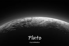 the planet pluto is shown in black and white with an inscription that reads pluto on it