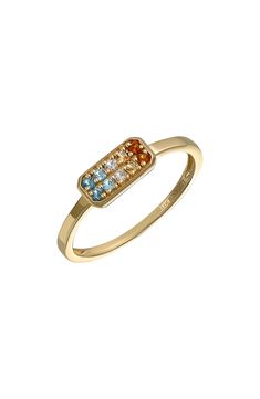 Pavé-set stones cluster creating a burst of color at the focal point of this stackable ring handcrafted from gleaming 14-karat gold. 3/8"W x 1/8"L setting 14k gold/London blue topaz/Swiss blue topaz/amethyst/citrine Imported 14k Gold Birthstone Cluster Ring, Yellow Gold Multi-stone Cluster Sapphire Ring, Yellow Gold Cluster Multi-stone Sapphire Ring, 14k Gold Cluster Birthstone Ring, Gold Cluster Multi-stone Diamond Ring, Gold Cluster Birthstone Ring Fine Jewelry, Yellow Gold Cluster Ring With Gemstone, 14k Gold Cluster Ring With Birthstone, Gold Cluster Ring With Birthstone