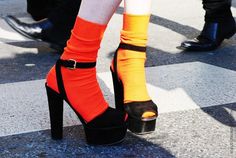 Sock Aesthetic, Heels And Socks, Magic Clothes, Pretty Socks, Orange Socks, Fashion Shoes Boots, Ankle Sock, Custom Socks