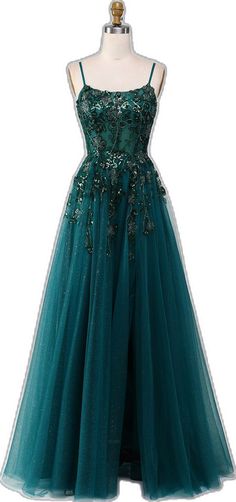 Elegant Green Prom Gown, Elegant Green Ball Gown With Sweep Train, Long Maxi Dress For Prom Gala, Long Maxi Dress For Gala Prom, Long Maxi Dress For Prom And Gala, Formal Floor-length Tulle Maxi Dress, Elegant Green Tulle Ball Gown, Elegant Tulle Maxi Dress For Prom, Elegant Tulle Maxi Dress For Banquet