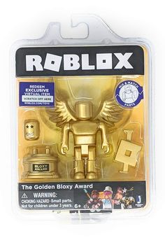 the golden blox award figure is in its package