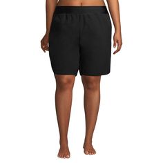 When it comes to summertime fun there’s no time for costume changes. That’s why you’ll love these Lands’ End Women’s Quick Dry Elastic Waist Modest Board Shorts Swim Cover-up Shorts. Made from UPF 50 fabric you can wear them for added sun protection on long days at the beach pool or lake. They’re also made from a quick dry water-repellent fabric. High waisted wide elastic waist band provides modest coverage in front and back eliminating self-conscious tugs. And the handy side and waistband pocke