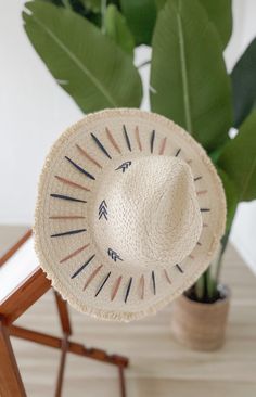 The sun and sand are calling, and this adorable hat is waiting for you! We are loving the playful stitching and fringe edging that this straw hat features. With a dress or swimsuit, this hat is a must have accessory for your next trip! 100% Paper Adjustable Beachwear Straw Hat For Sunbathing During Beach Season, Beige Beachwear Sun Hat For Spring, Casual Hats With Fringe And Curved Brim, Beachwear Straw Hat With Upf 50+, Summer Sun Straw Hat For Vacation, Summer Sun Hats For Beach Season, Beachy Fedora Hat For Sunbathing, Casual Sun Hat With Fringe And Curved Brim, Vacation Beachwear Hats For Sunbathing