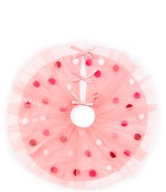 a pink tutu skirt with polka dots on it