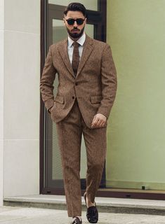 Men's Suits Sale - 30% OFF on Suits Online Sale | StudioSuits Herringbone Suit, Earthy Brown, Suits For Sale, Brown Tones, Harris Tweed, Men's Suits, Online Sale, Online Sales, Mens Suits