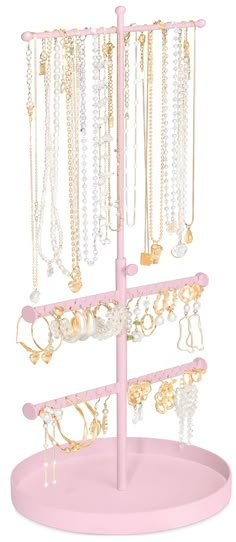 PRICES MAY VARY. 💎SIMPLE JEWELRY ORGANIZER: This Jewelry Holder Organizer make you find your jewelry at one glance. No more searching through jewelry box or messy drawers, all your bangles, necklaces and bracelets are being organized orderly in this simple jewelry holder. 💎ADJUSTABLE & ROTATABLE: With ADJUSTABLE height design this jewelry stand can meet your different length necklace needs. Rotate design enables you pick jewelry more easily than other jewelry organizer stands. 💎SUPER LARGE CA Jewelry Tree Stand, Bedroom Decor For Women, Jewelry Organizer Stand, Amazon Jewelry, Tiered Necklace, Necklace Stand, Necklace Organizer, Earring Organizer, Long Necklaces