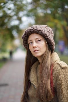 Women's Wool Knit Hat Winter Hat Merino Wool Helsinki - Etsy Ukraine Wool Crochet Winter Hat, Cozy Merino Wool Beanie Hat, Wool Crochet Hat For Winter, Warm Wool Hats For Fall, Wool Beanie For Fall, Brown Knit Hat For Outdoor, Winter Wool Crochet Beanie Hat, Fall Wool Beanie, Slouchy Brown Beanie For Fall