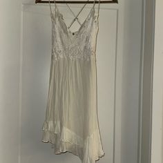 Bnwt. Lace Detailing To Top. Open To Offers, Message With Any Questions. Sleeveless Lace Sleepwear For Vacation, Summer Vacation Nightgown With Lace Trim, Flirty White Sleeveless Slip Dress, Summer Beach Nightgown With Lace Trim, White Flowy Dress For Loungewear, Elegant Lace Trim Sleepwear For Vacation, Chic White Sleepwear For The Beach, White V-neck Slip Dress With Lace Trim, Summer Loungewear Mini Dress With Lace Trim