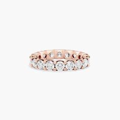 14K Rose Gold Shared Prong Contour Diamond Eternity Ring (3 CTW H-I / SI1-SI2). Open shared prongs contour the diamonds to better showcase their unmatched beauty. A scalloped setting provides protection while allowing more light to shine through the diamond for added sparkle. This eternity ring is elegant and timeless. Number of diamonds and carat total weight will vary depending on ring size. Diamond Eternity Ring, Jewelry Photoshoot, Eternity Ring Diamond, Diamond Eternity, Lab Created Diamonds, Eternity Ring, Ring Sets, Lab Grown, Lab Grown Diamonds