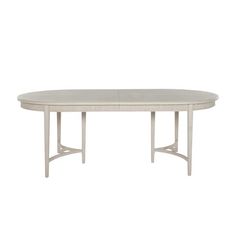 an oval dining table with two leaves on the top