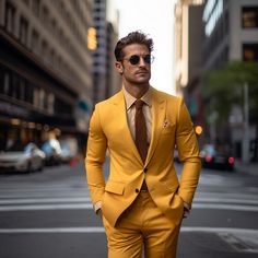 Yellow Men's Suit 2 Piece Set Blazers Pants Classic Business Gentleman Groom Wedding Formal Occasion on Storenvy Mustard Tuxedo Wedding, Summer Groom Suit With Suit Collar, Formal Yellow Suits With Notch Lapel, Tailored Yellow Suit For Semi-formal Occasions, Yellow Notch Lapel Suit For Formal Occasions, Yellow Notch Lapel Suits For Formal Occasions, Classic Yellow Formal Suits, Yellow Classic Formal Suits, Yellow Semi-formal Suit With Notch Lapel