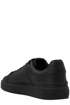 Dimensions: Heel: 4cm, Sole: 3cm 100% Calf Leather, 100% Leather, 100% Rubber Made in Italy Designer Model Number: XM1VI288LVTR Designer Colour: 0PA Black Platform Sneakers With Embossed Logo And Round Toe, Black Platform Sneakers With Embossed Logo, Balmain Shoes Men, Balmain Sneakers Men, Balmain Shoes, Men’s Black Unlined Leather Sneakers Size 11 1/2, Personal Shopping, Mens Casual Shoes, Casual Sneakers