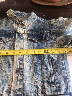 Kids size large, see measurements in pictures,Good used condition fake front pockets,Front hand warmer pockets,5 snap Front closure,made in USA Acid Wash Cotton Denim Jacket With Pockets, Acid Wash Distressed Cotton Denim Jacket, Distressed Acid Wash Denim Jacket, Acid Wash Retro Denim Jacket, Retro Acid Wash Denim Jacket, Retro Cotton Acid Wash Denim Jacket, Acid Washed Cotton Denim Vest, Retro Acid Wash Cotton Denim Jacket, Fitted Washed Denim Jacket In Grunge Style