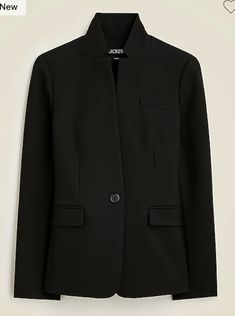 Elegant Structured Outerwear For Office, Elegant Notched Outerwear For Office Wear, Sleek Suit With Concealed Placket For Fall, Sleek Structured Winter Blazer, Sleek Suits With Concealed Placket For Fall, Sleek Structured Semi-formal Outerwear, Semi-formal Structured Sleek Outerwear, Structured Sleek Outerwear For Semi-formal Occasions, Spring Business Blazer With Structured Fit