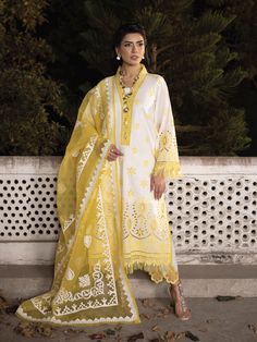 Brand: Faiza FaisalProduct Code: Maya-CerenCollection: Maya Faizal Faisal Unstitched Luxury Lawn Summer CollectionFabric: Lawn DESIGN DETAILS: Brand: Faiza FaisalProduct Code: Maya-AmiraCollection: Maya Faizal Faisal Unstitched Luxury Lawn Summer CollectionFabric: Lawn DESIGN DETAILS: DISCLAIMER:* Lining, Laces, and Tassels are not included in unstitched variants.* Embellishment items in stitched outfits are subject to market availability.* The actual colors of the outfit may vary from the colors being displayed on your device. CARE INSTRUCTIONS: Extra Fabric Has Been Used For Shoot Original Color May Vary Slightly From The Picture Dry Clean Recommended Iron The Clothes At Moderate Temperature Do Not Use Bleach, Or Stain Removing Chemicals Damp Fabric Should Not Be Exposed To Sunlight Maya Luxury Gold Lawn Suit For Eid, Luxury Embroidered Lawn Suit In Traditional Style, Luxury Cream Lawn Suit With Dabka Work, Luxury White Lawn Suit With Zari Work, Luxury Lawn Suit With Dabka Work For Eid, Luxury Lawn Suit With Intricate Embroidery For Reception, Luxury Off White Lawn Suit With Dupatta, Luxury Summer Lawn Suit With Dabka Work, Luxury Bollywood Lawn Suit With Embroidered Border