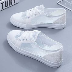 Category:Sneakers; Upper Materials:Mesh; Season:Summer,Spring; Heel Type:Flat Heel; Gender:Women's; Activity:Walking Shoes; Toe Shape:Round Toe; Style:Minimalism,Elegant,Casual; Heel Height(inch):2-3; Outsole Materials:TPU (Thermoplastic Polyurethane); Occasion:Outdoor,Daily; Closure Type:Lace-up; Pattern:Solid Color; Listing Date:05/12/2023; Production mode:External procurement; 2023 Trends:Canvas Shoes,Comfort Shoes; Foot Length:; Foot Width:; SizeChart1_ID:2:179956; Size chart date source:Pro White Canvas Shoes, Wedding Sneakers, Summer Sneakers, Women Flats, Pu Heels, White Shoes Women, Tonga, Shoes Lace, Vanuatu