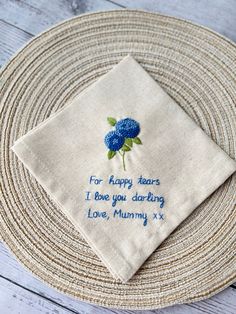 If you need a personalized design, please do not hesitate to message us. Thank you! 📍 About the floral embroidered handkerchiefs Handkerchiefs are made from linen of natural origin, so they are safe, environmentally friendly, soft and absorbent. Size: 30x30 cm. They are embroidered with purple, blue, pink hydrangeas. Personalized with your messages, your name or any quotes you like. 📍  You buy this for yourself or give it as a perfect sweet gift for: - Wedding or bridesmaid gifts  - Bacheloret Embroidered Flower Handkerchiefs For Gifts, Embroidered Flower Handkerchiefs As Gift, Flower Shaped Embroidered Handkerchiefs For Gift, Flower-shaped Embroidered Handkerchiefs For Gifts, Embroidered Text Cotton Handkerchiefs For Gifts, Cotton Handkerchiefs With Embroidered Text For Gift, Embroidered Cotton Handkerchiefs As Gifts, Cotton Handkerchiefs With Embroidered Text As Gift, Cotton Handkerchief With Machine Embroidery For Gift