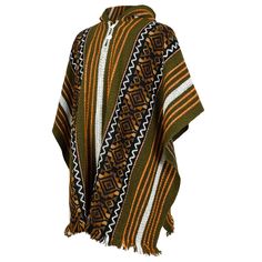 see other items AUTHENTIC FAIR TRADE PRODUCTS FROM ECUADOR Buy more items and save! Take a look on our SPECIAL OFFERS! Special Offers Tracked Shipping Top Quality LLAMA WOOL MENS WOMANS UNISEX HOODED PONCHO PULLOVER STRIPED KHAKI CAMO GREEN Introducing our unisex poncho, crafted from premium llama wool yarn. Not only is it lightweight and sumptuously soft, but it also offers cozy warmth without any itchiness.   One Size: 43" W x 36" H / 110 cm W x 92 cm H incl. fringe   Material: Llama Wool Colo Brown Long Sleeve Poncho For Outdoor, Casual Outdoor Poncho, Casual Long Sleeve Poncho For Outdoor, Green Hooded Poncho For Winter, Green Hooded Winter Poncho, Winter Green Hooded Poncho, Poncho Pullover, Hooded Poncho, Colour Pattern