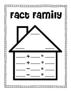 a house with the words fact family on it and an image of a cross in the middle