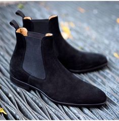 Handmade men black suede leather casual ankle boots, men suede chelsea boots Business High-top Chelsea Boots For Winter, High-top Chelsea Boots For Business In Winter, Masculine Ankle Boot For Fall, Black Suede Chelsea Boots With Rubber Sole, Classic Black Chelsea Boots With Suede Lining, Masculine Ankle Chelsea Boots For Fall, Masculine Chelsea Ankle Boots For Fall, Classic Black Boots With Suede Lining, Masculine Fall Chelsea Ankle Boots